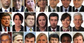 I 21 ministri della squadra di Enrico Letta. Dall'alto a sinistra: Angelino Alfano (vicepremier e ministro degli Interni), Fabrizio Saccomanni (ministro dell'Economia), Anna Maria Cancellieri (ministro della Giustizia), Emma Bonino (ministro degli Esteri), Mario Mauro (ministro della Difesa), Maurizio Lupi (ministro Infrastrutture e Trasporti), Gaetano Quagliariello (ministro delle Riforme istituzionali), Flavio Zanonato (ministro dello Sviluppo Economico), Nunzia De Girolamo (ministro alle Politiche Agricole), Enrico Giovannini (ministro del Lavoro e Politiche sociali), Beatrice Lorenzin (ministro della Salute), Andrea Orlando (ministro dell'Ambiente), Maria Chiara Carrozza (ministro dell'Istruzione, Universita' e Ricerca), Massimo Bray (ministro dei Beni culturali e Turismo), Carlo Trigilia (ministro alla Coesione territoriale), Enzo Moavero Milanesi (ministro degli Affari europei), Graziano Delrio (ministro agli Affari Regionali), Josefa Idem (ministro delle Pari Opportunita', sport, politiche giovanili), Dario Franceschini (ministro dei Rapporti con il Parlamento), Cecile Kyenge (ministro dell'Integrazione), Giampiero D'Alia (ministro della Pubblica Amministrazione). ANSA
